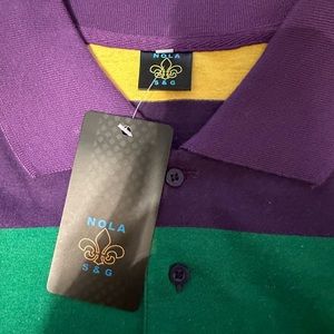 Mardi Gras Striped Polo